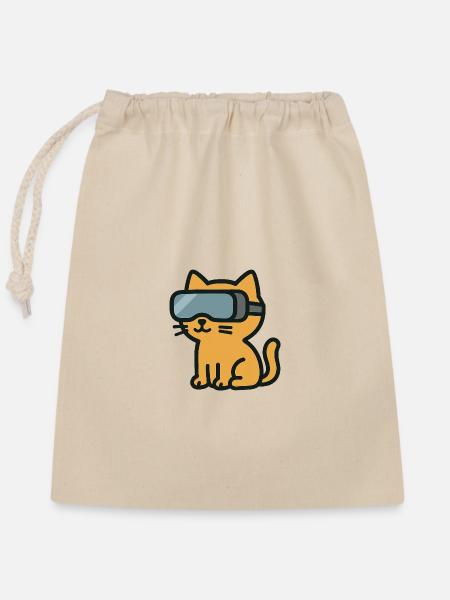 VR Chat: Das immersive Katzenabenteuer - Verschließbarer Geschenkbeutel aus Baumwolle (25x30cm) - Natur