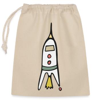 Lancement de fusée spatiale - Sac cadeau en coton avec cordon (25 x 30 cm) - nature - Devant