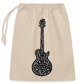 guitare - Sac cadeau en coton avec cordon (25 x 30 cm) - nature - Devant