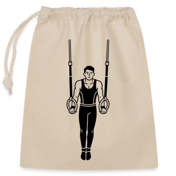 Gymnastics Rings - Closable cotton gift bag (25x30cm) - nature - Front