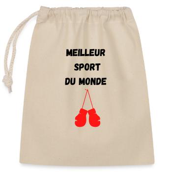 Best sport - Sac cadeau en coton avec cordon (25 x 30 cm) - nature - Devant