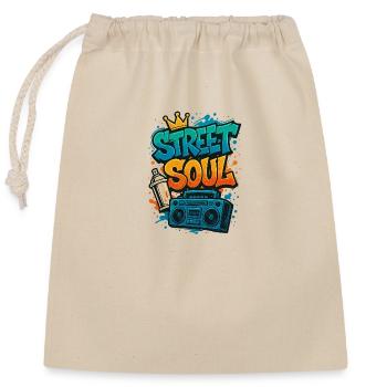 Street Soul Graffiti – Motif d’art mural urbain - Sac cadeau en coton avec cordon (25 x 30 cm) - nature - Devant