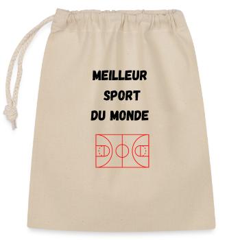 Best sport - Sac cadeau en coton avec cordon (25 x 30 cm) - nature - Devant