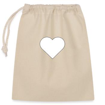 Template heart frame design - Closable cotton gift bag (25x30cm) - nature - Front
