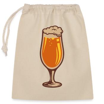 Beer glass - Closable cotton gift bag (25x30cm) - nature - Front