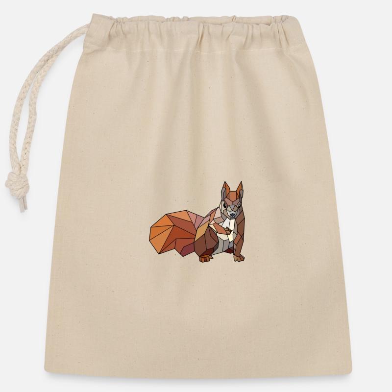 Squirrel blank - Closable cotton gift bag (25x30cm) - nature