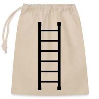 Wooden ladder - Closable cotton gift bag (25x30cm) - nature - Front