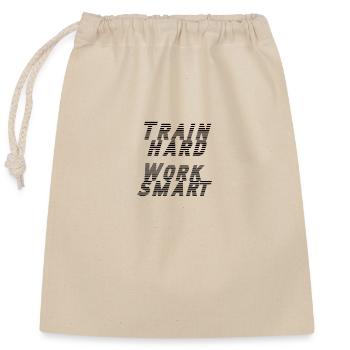 train hard - work smart - Verschließbarer Geschenkbeutel aus Baumwolle (25x30cm) - Natur - Vorne