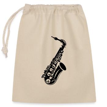 saxophone - Sac cadeau en coton avec cordon (25 x 30 cm) - nature - Devant