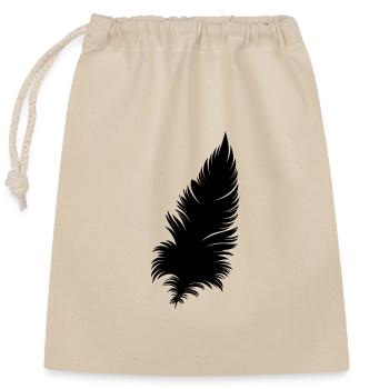 FEATHER - Closable cotton gift bag (25x30cm) - nature - Front