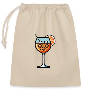 Aperölchen Spritz Cocktail - Verschließbarer Geschenkbeutel aus Baumwolle (25x30cm) - Natur - Vorne