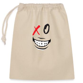 XO Face 1. Cadeau Humour Anniversaire Fêtes - Sac cadeau en coton avec cordon (25 x 30 cm) - nature - Devant
