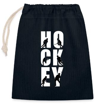 hockey - Verschließbarer Geschenkbeutel aus Baumwolle (25x30cm) - Navy - Vorne