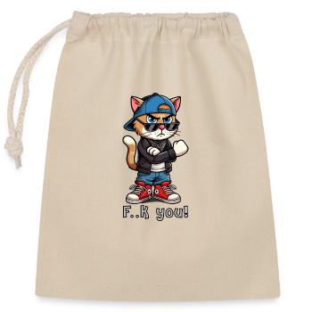 F..k you! - Closable cotton gift bag (25x30cm) - nature - Front