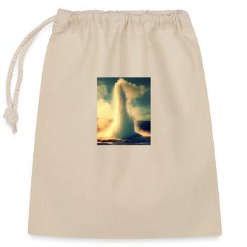 A GEYSER ERUPTING - Closable cotton gift bag (25x30cm) - nature - Front