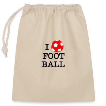I love football - Closable cotton gift bag (25x30cm) - nature - Front