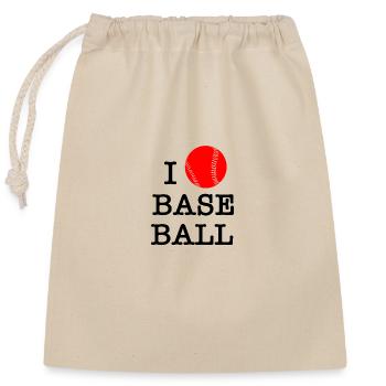 I love baseball - Closable cotton gift bag (25x30cm) - nature - Front