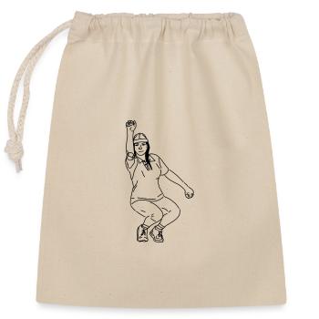 Joueur de pétanque droitier - Sac cadeau en coton avec cordon (25 x 30 cm) - nature - Devant