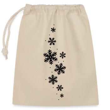 Cristaux de glace Paillettes - Sac cadeau en coton avec cordon (25 x 30 cm) - nature - Devant