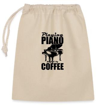 Piano Music Instrument - Closable cotton gift bag (25x30cm) - nature - Front