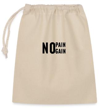 No pain no gain - Closable cotton gift bag (25x30cm) - nature - Front