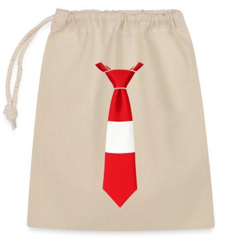 Latvia Tie – Flag Design - Closable cotton gift bag (25x30cm) - nature - Front