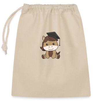 Kids School Kindergarten Horse Graduation - Sac cadeau en coton avec cordon (25 x 30 cm) - nature - Devant