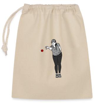 Joueur de pétanque - Sac cadeau en coton avec cordon (25 x 30 cm) - nature - Devant