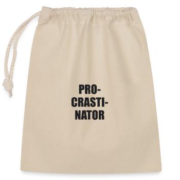 Procrastinator Typo Block - Closable cotton gift bag (25x30cm) - nature - Front