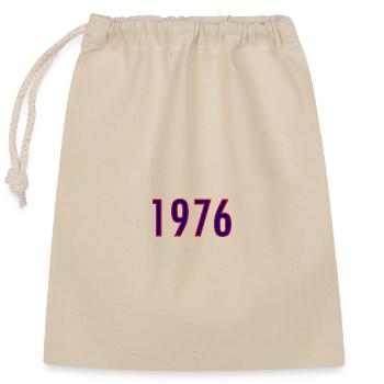 Année 1976 Style néon - Sac cadeau en coton avec cordon (25 x 30 cm) - nature - Devant