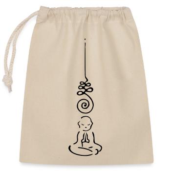 UNALOME Buddha Vektor - Verschließbarer Geschenkbeutel aus Baumwolle (25x30cm) - Natur - Vorne