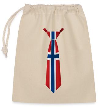 Norway Tie – Flag Design - Closable cotton gift bag (25x30cm) - nature - Front