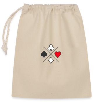 Croix de Cartes Minimaliste - Sac cadeau en coton avec cordon (25 x 30 cm) - nature - Devant