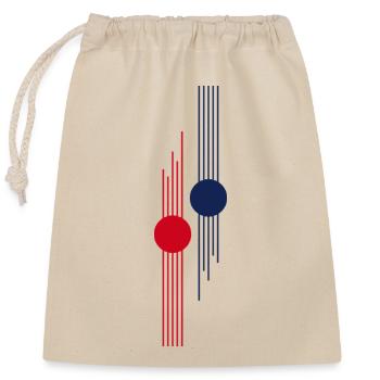 Impulsion géométrique rouge-bleu - Sac cadeau en coton avec cordon (25 x 30 cm) - nature - Devant