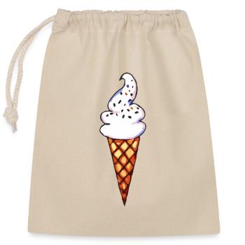 Cornet De Glace - Sac cadeau en coton avec cordon (25 x 30 cm) - nature - Devant