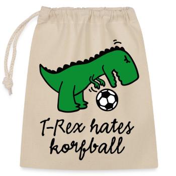 T-Rex hates korfball ballon dinosaure marrant - Sac cadeau en coton avec cordon (25 x 30 cm) - nature - Devant
