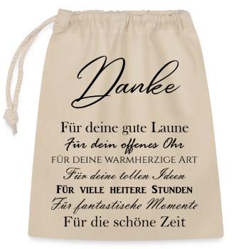 Danke Kollegen - Verschließbarer Geschenkbeutel aus Baumwolle (25x30cm) - Natur - Vorne