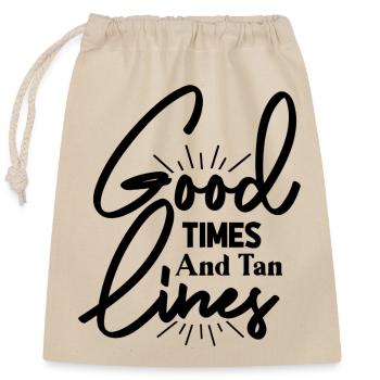Bons moments et lignes de bronzage - Sac cadeau en coton avec cordon (25 x 30 cm) - nature - Devant
