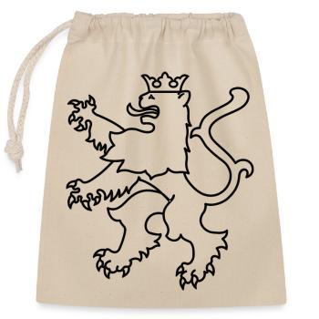 Lion heraldic animal, lion coat of arms heraldry - Closable cotton gift bag (25x30cm) - nature - Front