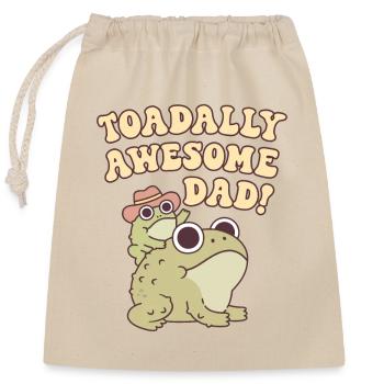 Cute Toad And Child Toadally Awesome Dad Funny Pun - Closable cotton gift bag (25x30cm) - nature - Front