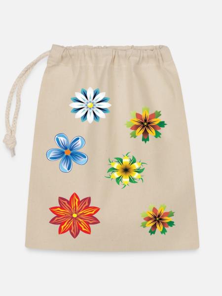 Fantasie aus Blüten - Verschließbarer Geschenkbeutel aus Baumwolle (25x30cm) - Natur