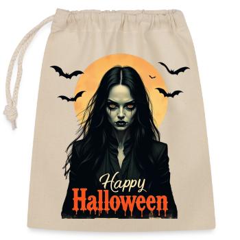Gotische Halloween Hexe - Verschließbarer Geschenkbeutel aus Baumwolle (25x30cm) - Natur - Vorne
