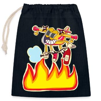 Firefighter Water Bomber - Closable cotton gift bag (25x30cm) - navy - Front