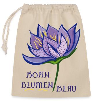 Blume Kornblumen Blau - Verschließbarer Geschenkbeutel aus Baumwolle (25x30cm) - Natur - Vorne