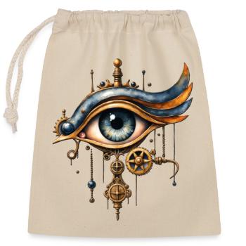 Mechanisches Steampunk-Auge - Verschließbarer Geschenkbeutel aus Baumwolle (25x30cm) - Natur - Vorne