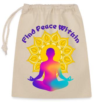 Find a Peace Within Mandala Glow - Closable cotton gift bag (25x30cm) - nature - Front
