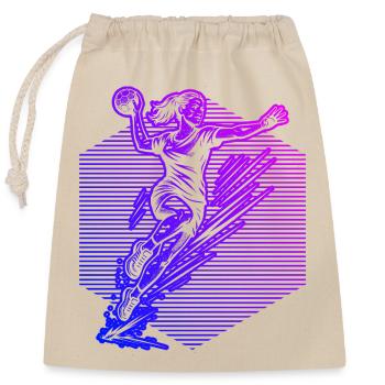 Handball Liebe zum Anziehen fuer Frauen - Verschließbarer Geschenkbeutel aus Baumwolle (25x30cm) - Natur - Vorne