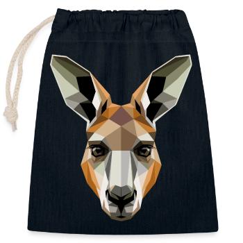Kangaroo Australia Outback Wild Cute Kangaroos - Closable cotton gift bag (25x30cm) - navy - Front