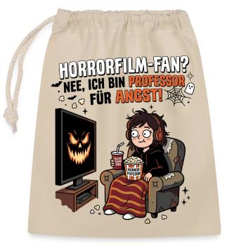 Horrorfilm-Fan Professor Angst - Verschließbarer Geschenkbeutel aus Baumwolle (25x30cm) - Natur - Vorne