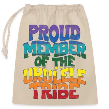 Membre fier de la tribu du ukulélé - Sac cadeau en coton avec cordon (25 x 30 cm) - nature - Devant